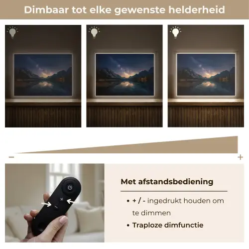 Kristalhelder meer - Bergen - Bergen Light Box met batterij (Wandlamp) middel -USP_dimbaarNL