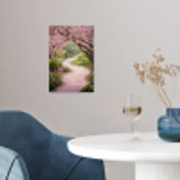 Kersenbloesem - Natuur - Sakura - Pad - Japanse tuin poster papier klein -sfeer3