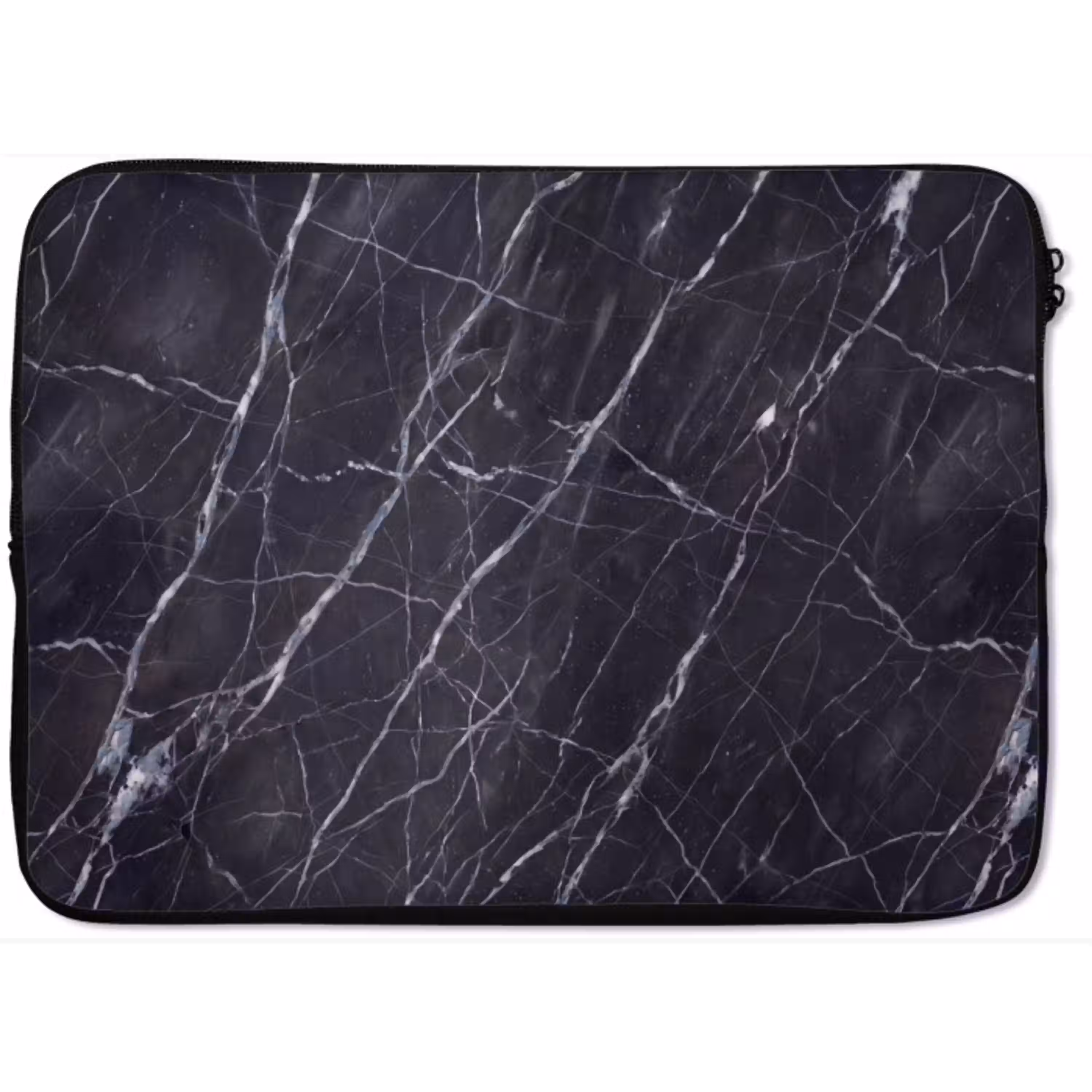 Marmer - Patroon - Modern - Zwart - Wit laptophoes neopreen klein -zkaufland3dotto