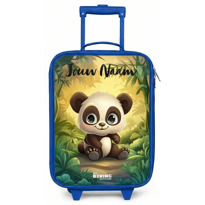 Panda - Bamboebos - Groen Kinderkoffer - Blauw klein -zz3dotto
