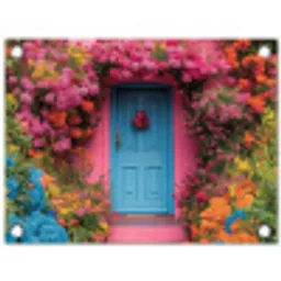 Bloemen - Deur - Roze tuinposter los doek klein -3d