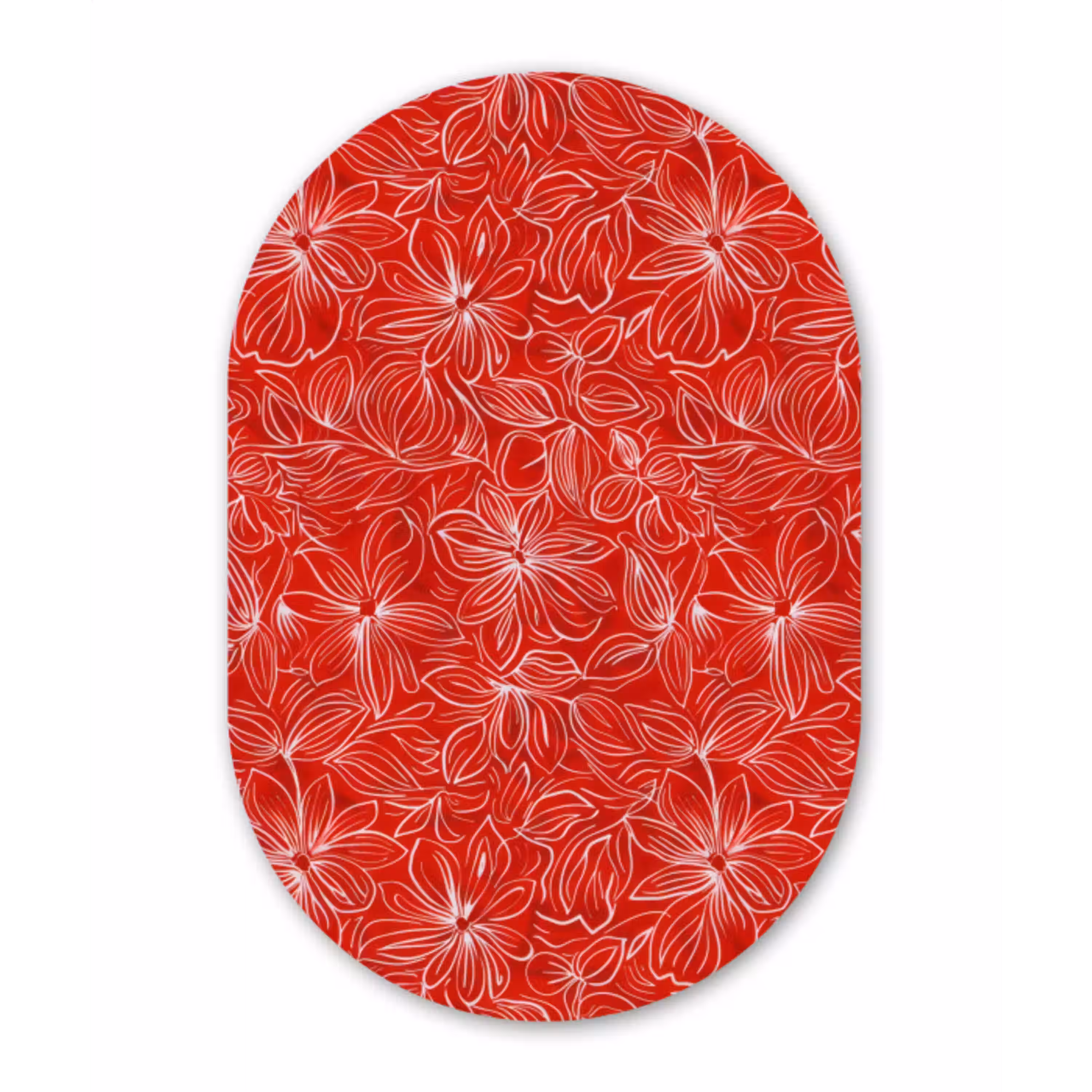 Bloemen - Patroon - Rood Wandcirkel Ovaal Forex klein 630 -3d