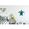 Schildpad - Blauw - Schild Wandcirkel aluminium klein -kinderkamer