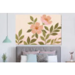 Grafisch - Bloemen - Roze forex 5mm xxl -slaapkamer