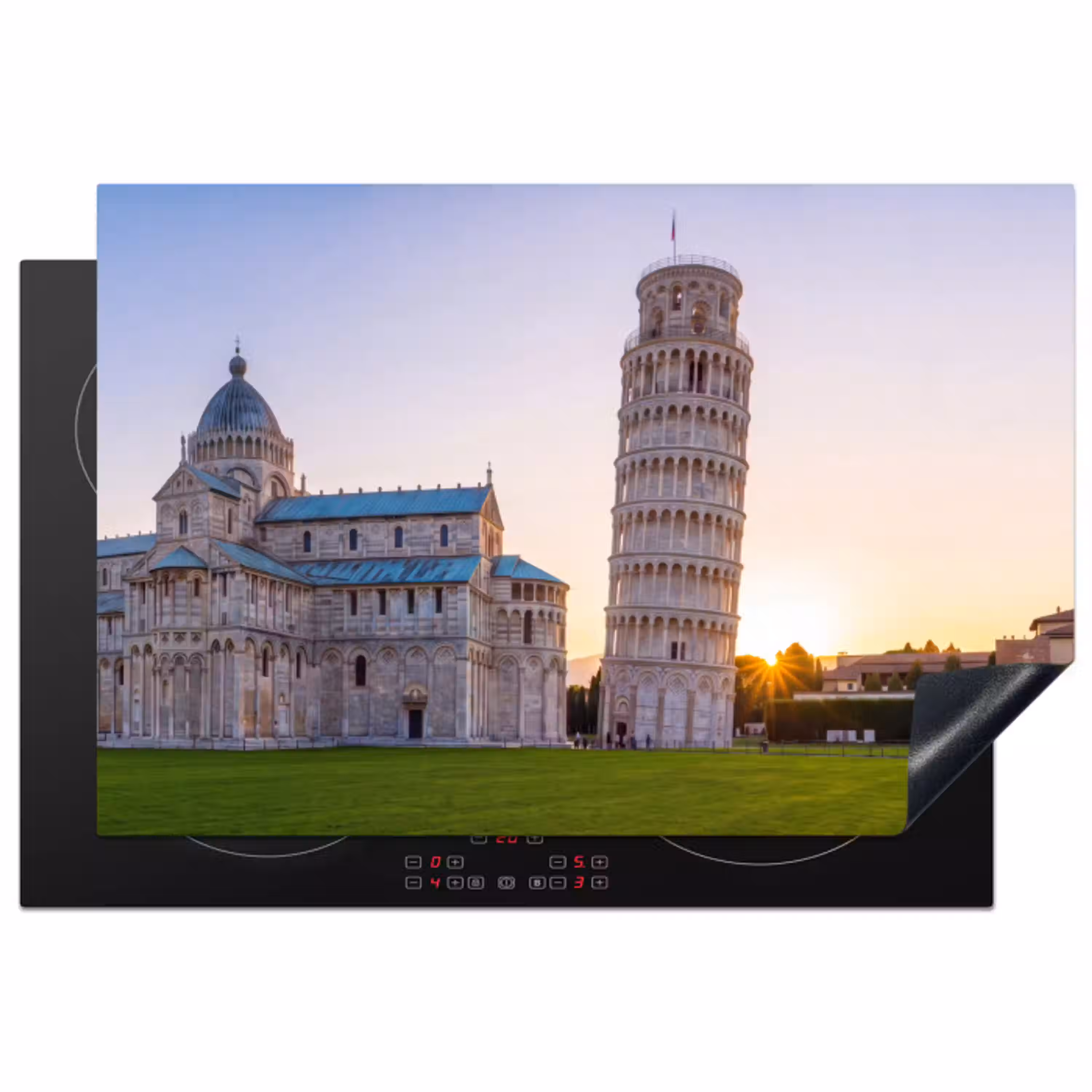 Architectuur - Toren - Pisa - Italië - Zonsondergang Inductie beschermer vinyl 3mm klein -3d