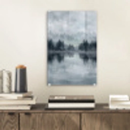 Bos - Meer - Mist - Natuur - Grijs plexiglas 5mm klein -sfeer1