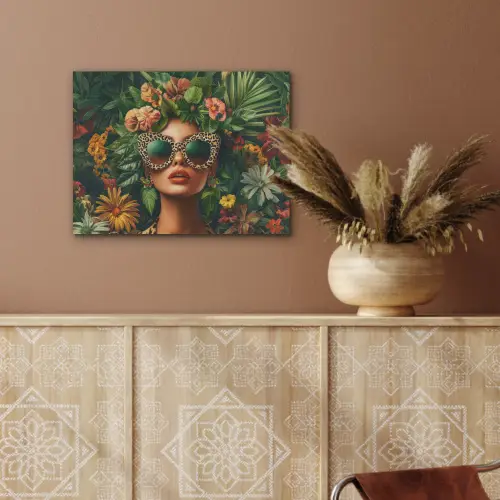 Vrouw - Panterprint - Jungle - Natuur - Luxe PET vilt klein -sfeer4