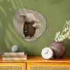 Olifant - Witte bloemen - Kindvriendelijk Wandcirkel Organisch Forex 3mm klein -sfeer2