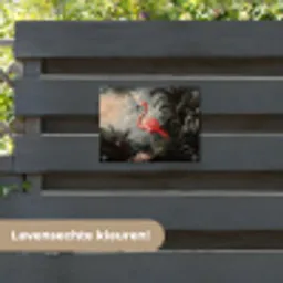 Tropisch - Flamingo - Roze - Bladeren tuinposter los doek klein -sfeer3