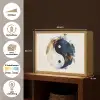 Yin Yang - Abstract - Zwart - Wit - Goud Light Box met batterij (Wandlamp) middel -USP_websiteoverzichtNL