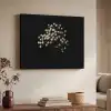 Gipskruid - Bloemetjes - Wit - Minimalistisch Textielframe zwart klein -sfeer3