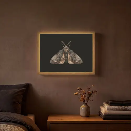 Mot - Bladachtig - Grijs Light Box met batterij (Wandlamp) middel -sfeer4