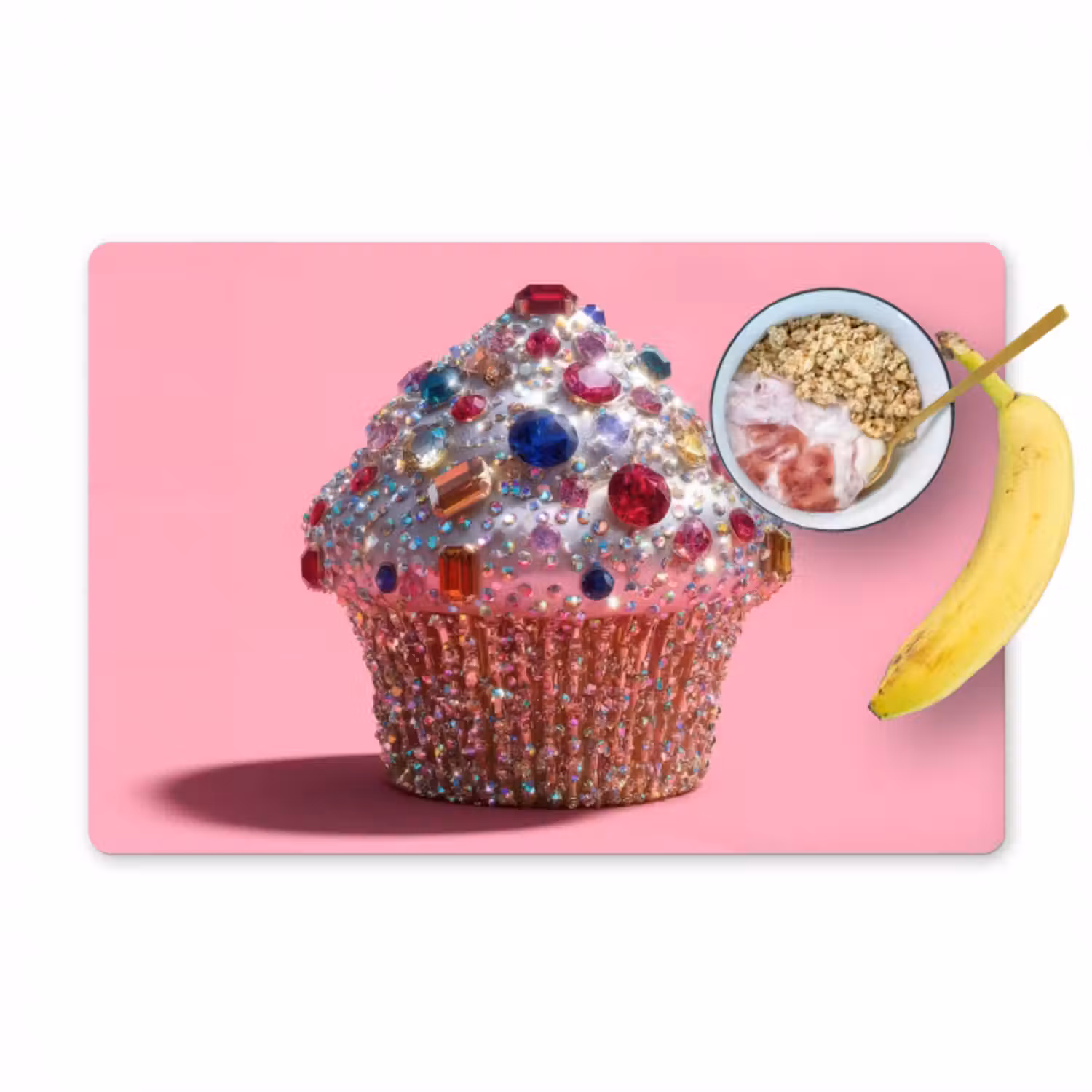 Tischset - 6 Stück - Cupcake - Bunt - Edelsteine
