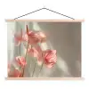 Bloemen - Stelen - Roze - Schaduw textielposter latten blank klein -3d