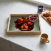 Vrouw - Chocolade - Frambozen - Aardbeien - Koekjes Dienblad Rechthoek middel -sfeer2