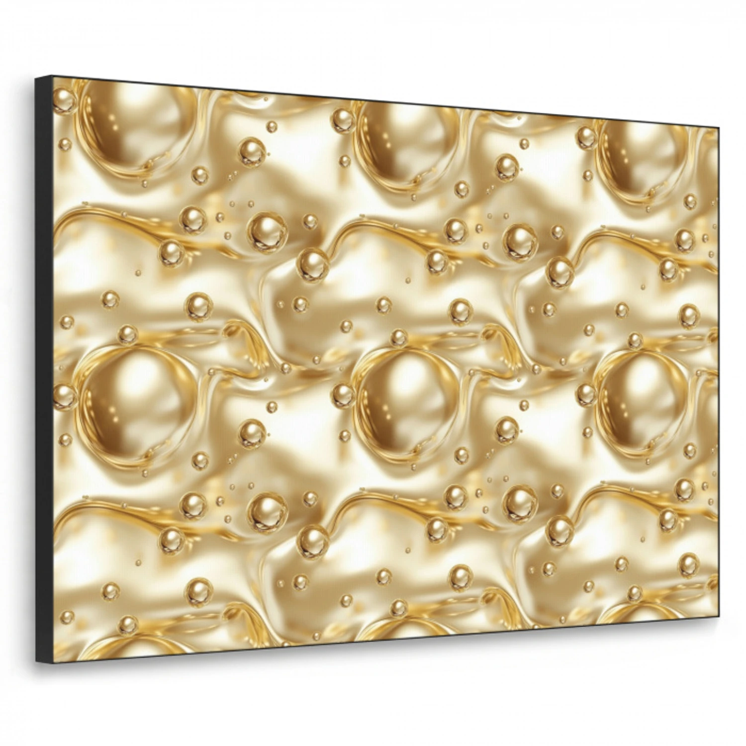 Vloeibaar - Druppels - Goud Textielframe zwart klein 947 -3d