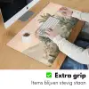Tropisch landschap - palmbomen - Bloemen - Roze lucht Muismat XXL klein -sfeer3