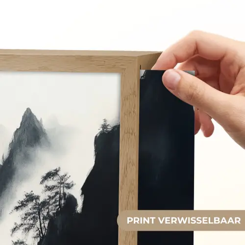 Roeiboot - Mistig - Bergen - Vogels Light Box met batterij (Wandlamp) middel -USP_websiteprintNL