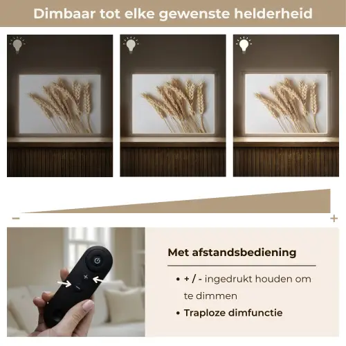 Graan - Geel - Wit - Stilleven Light Box met batterij (Wandlamp) middel -USP_dimbaarNL