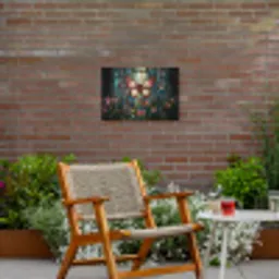 Vlinder - Roze - Bloemen - Bladeren Tuinposter op houten frame 2 cm dik klein -sfeer3