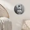 Pinguïn - Telefoon - Toilet - Zwart - Wit Akoestische PET Vilt - Rond klein -sfeer4