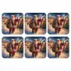 Kerstman - Dorp - Hert - Donker onderzetter kurk middel -3d