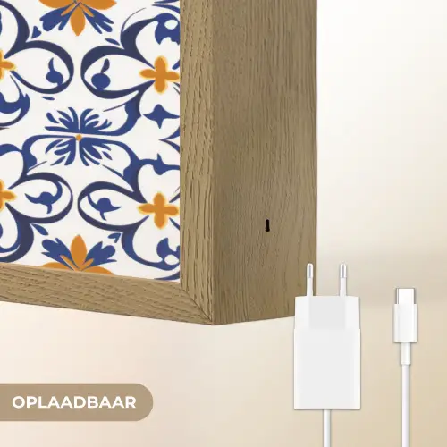 Patroon - Modern - Kleurrijk Light Box met batterij (Wandlamp) middel 907 -USP_websiteoplaadbaarNL