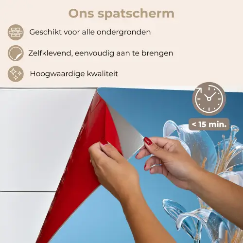 Lelies - Blauw - Glazen keuken achterwand spatscherm klein -spatscherm_NL