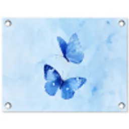 Vlinders - Sierlijk - Blauw tuinposter los doek klein -3d