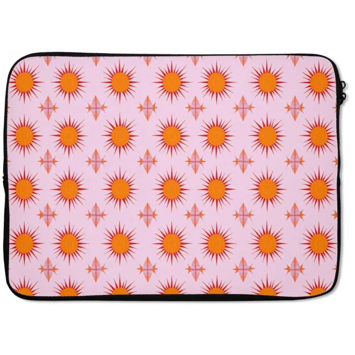 Zon - Patroon - Roze laptophoes neopreen klein 279 -zkaufland3dotto