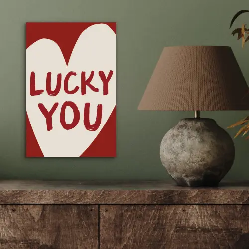 Lucky - Hart - Rood aluminium wit klein -sfeer2