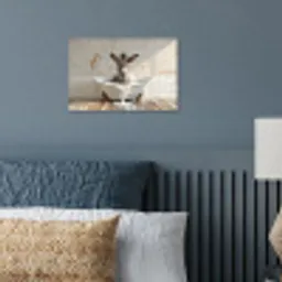 Ezel - Dieren - Badkuip - Schuim poster papier klein -sfeer2