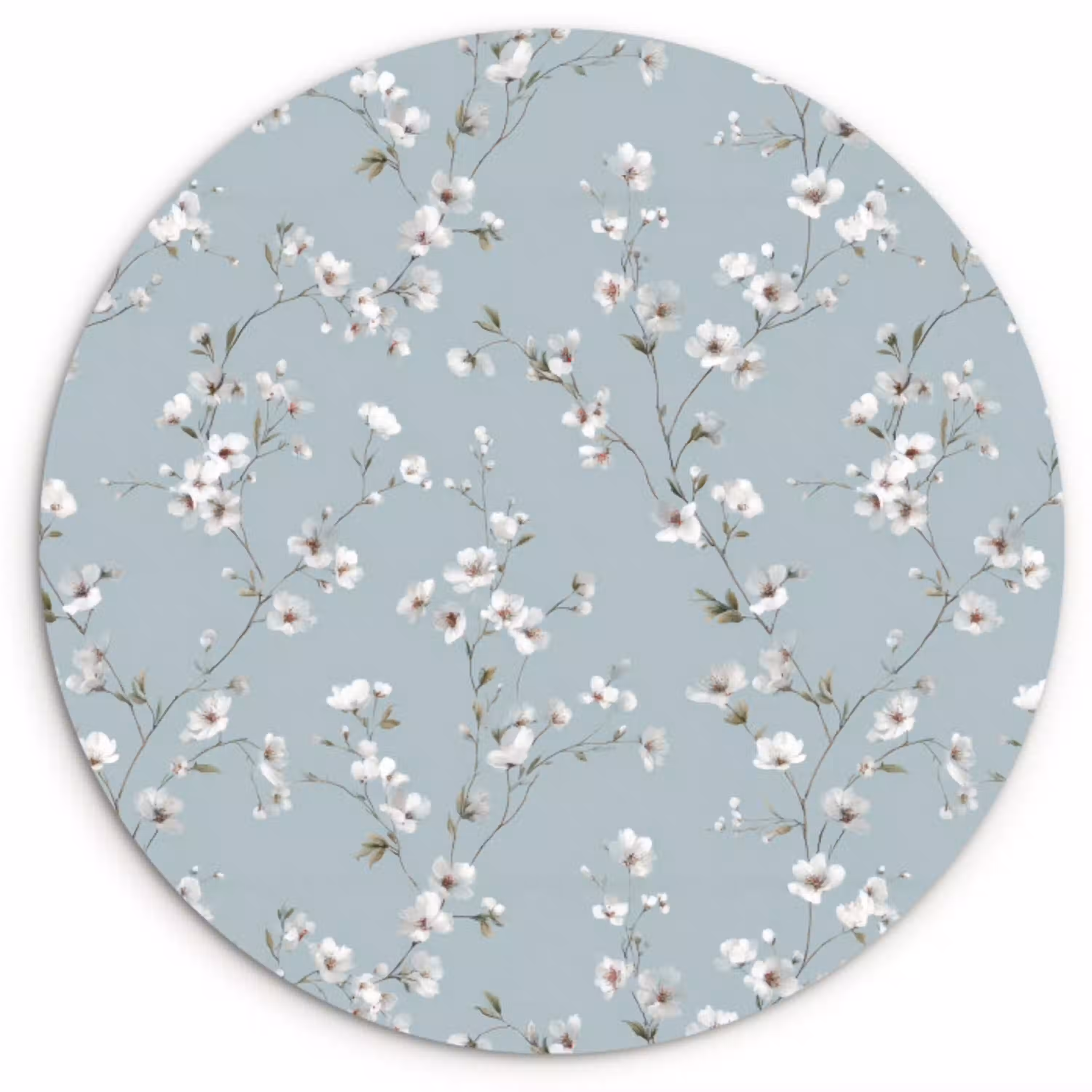 Klassiek - Bloemen - Blauw Wandcirkel kunststof plaat 5mm dik klein 188 -3d