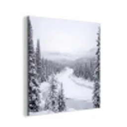 Rivier - Bevroren - Landschap - Winter aluminium wit klein -3d