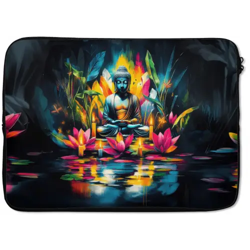 Kaarsen - Bloemen - Buddha - Water laptophoes neopreen klein -zkaufland3dotto