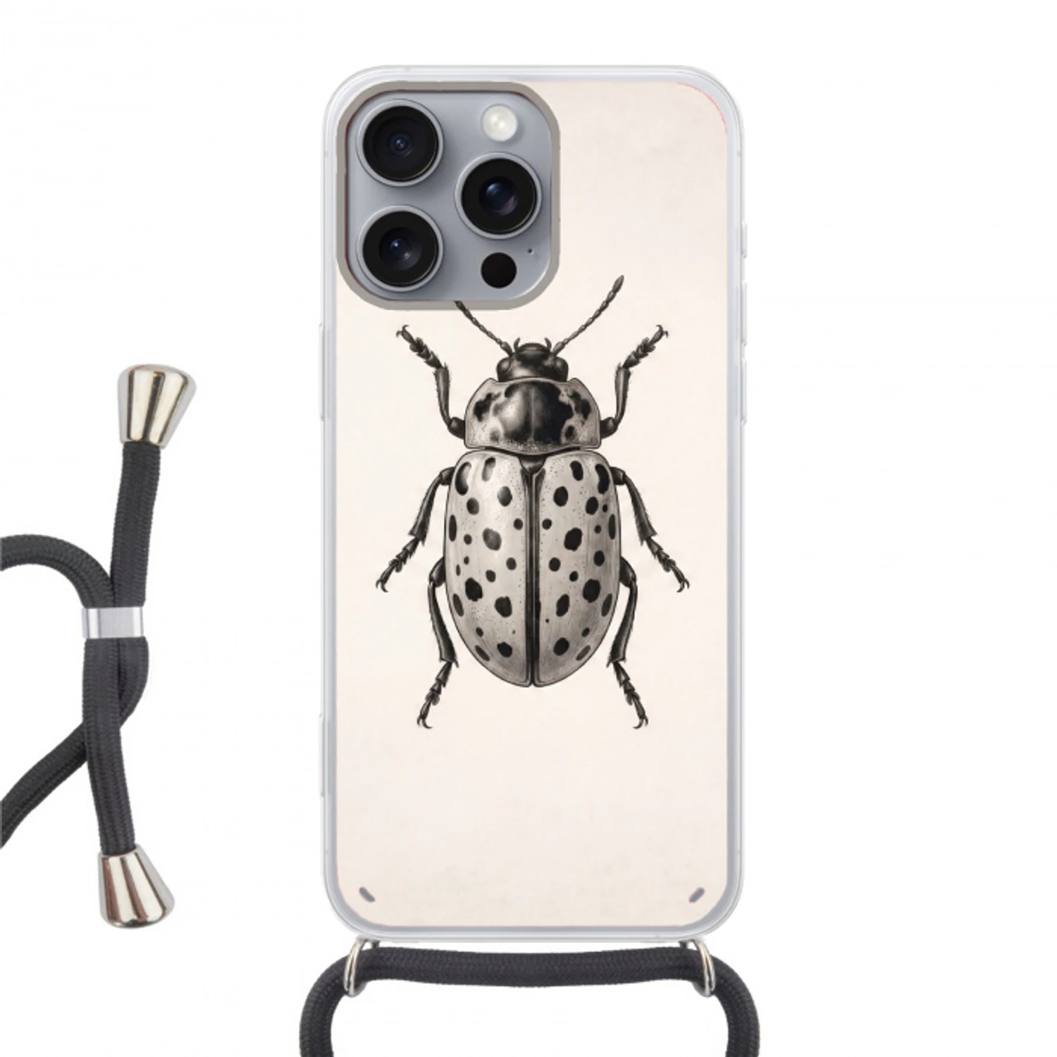 Kever - Insect - Vintage Hoesje iPhone 16 Pro Max met koord klein -3d