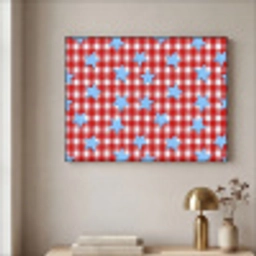 Ruit - Sterren - Rood Textielframe zwart klein 947 -sfeer2