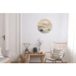 Japans - Landschap - Beige Wandcirkel aluminium klein -woonkamer
