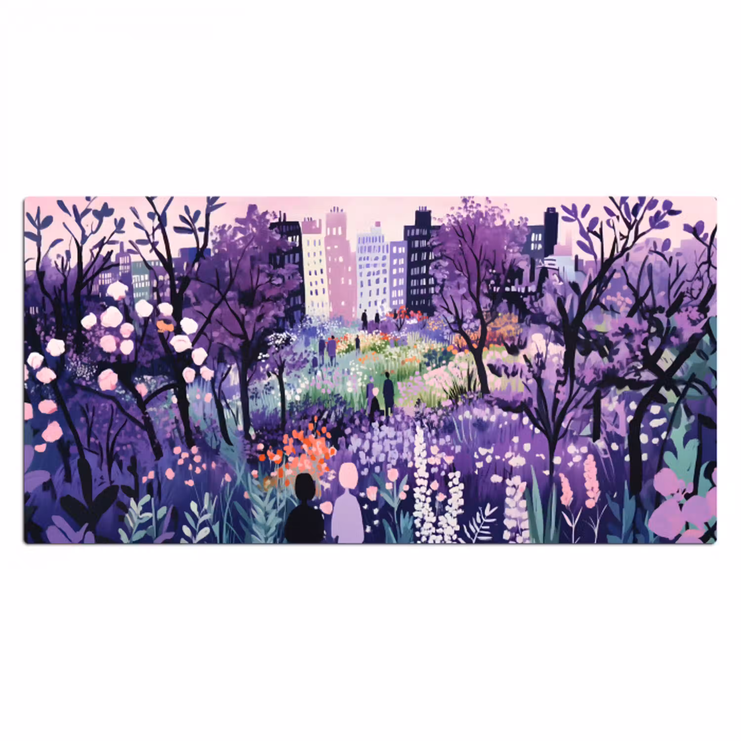 Park - Bomen - Bloemen - Gebouwen Muismat XXL klein -3d_leeg