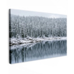 Bos - Reflectie - Meer - Winter - Serene canvas 2cm klein -z3d
