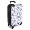 Klassiek vogel en bloemen patroon blauw met wit NBS - Handbagage koffer - Kinderen Unisex middel -productfoto_3d