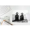 Vrouwen - Zonnehoed - Strand - Zwart - Wit muismat rubber klein -witbureau