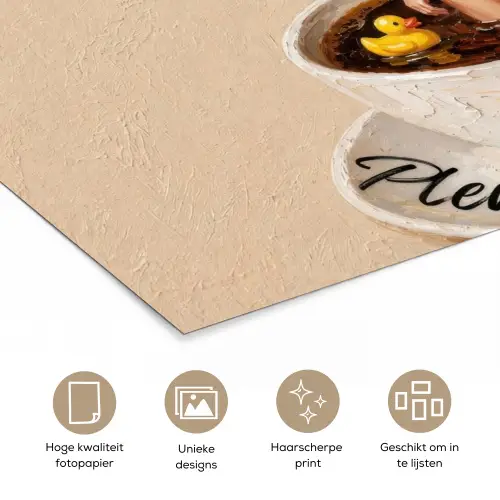 More espresso - Koffie - Eend poster papier klein -closeup_NL