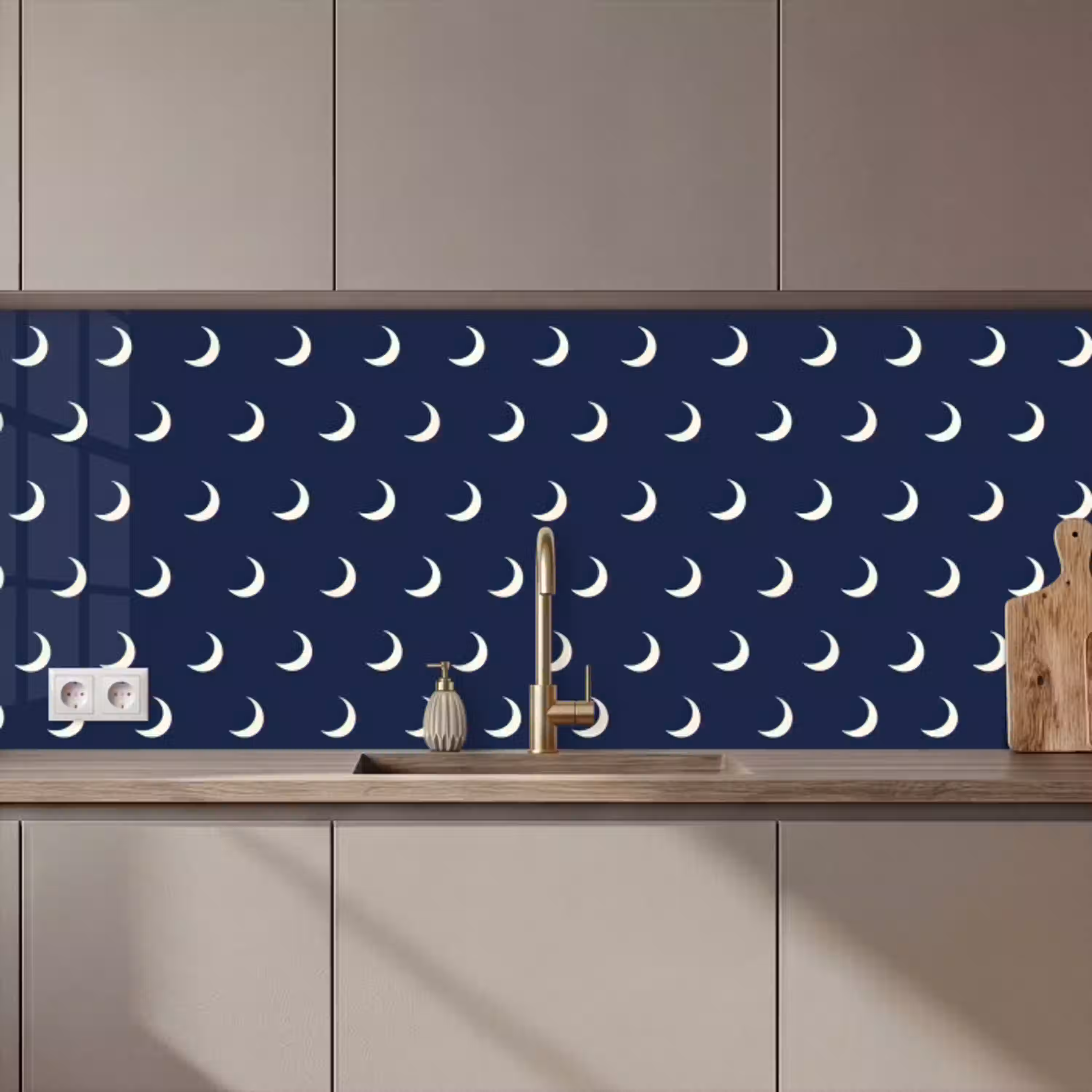 Patroon - Manen - Blauw keuken achterwand 2 middel 871 zz_3dshopping