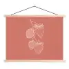 Minimalistisch - Illustratie - Aardbei - Tak textielposter latten blank klein -3d