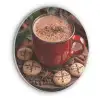 Chocolademelk - Mok - Winter - Kerst - Gezelligheid Akoestische PET Vilt - Rond klein -3d