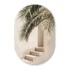 Palmboom - Schaduw - Trap - Beige Wandcirkel Ovaal Forex klein -3d