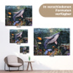 Mozaïek - Walvis - Koraal - Water tuinposter los doek klein -Xsfeer9_DE