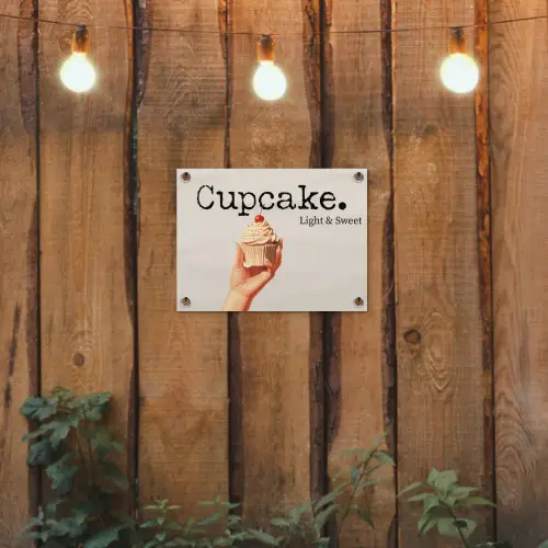 Cupcake - Zoet - Kers tuinposter los doek klein -sfeer1
