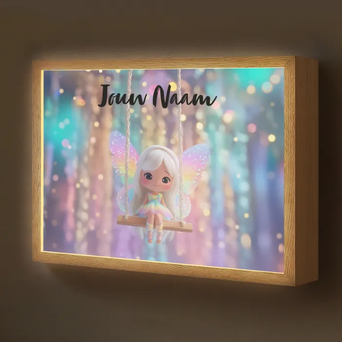 Fee - Schommel - Paars - Glinsters Light Box met batterij (Wandlamp kind) middel -z3d_website